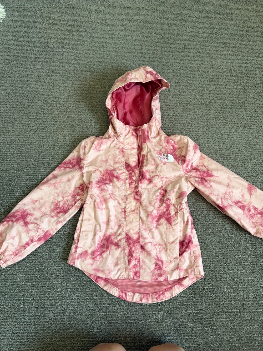 The North Face Pink Tie-Dye Hooded Shell Jacket